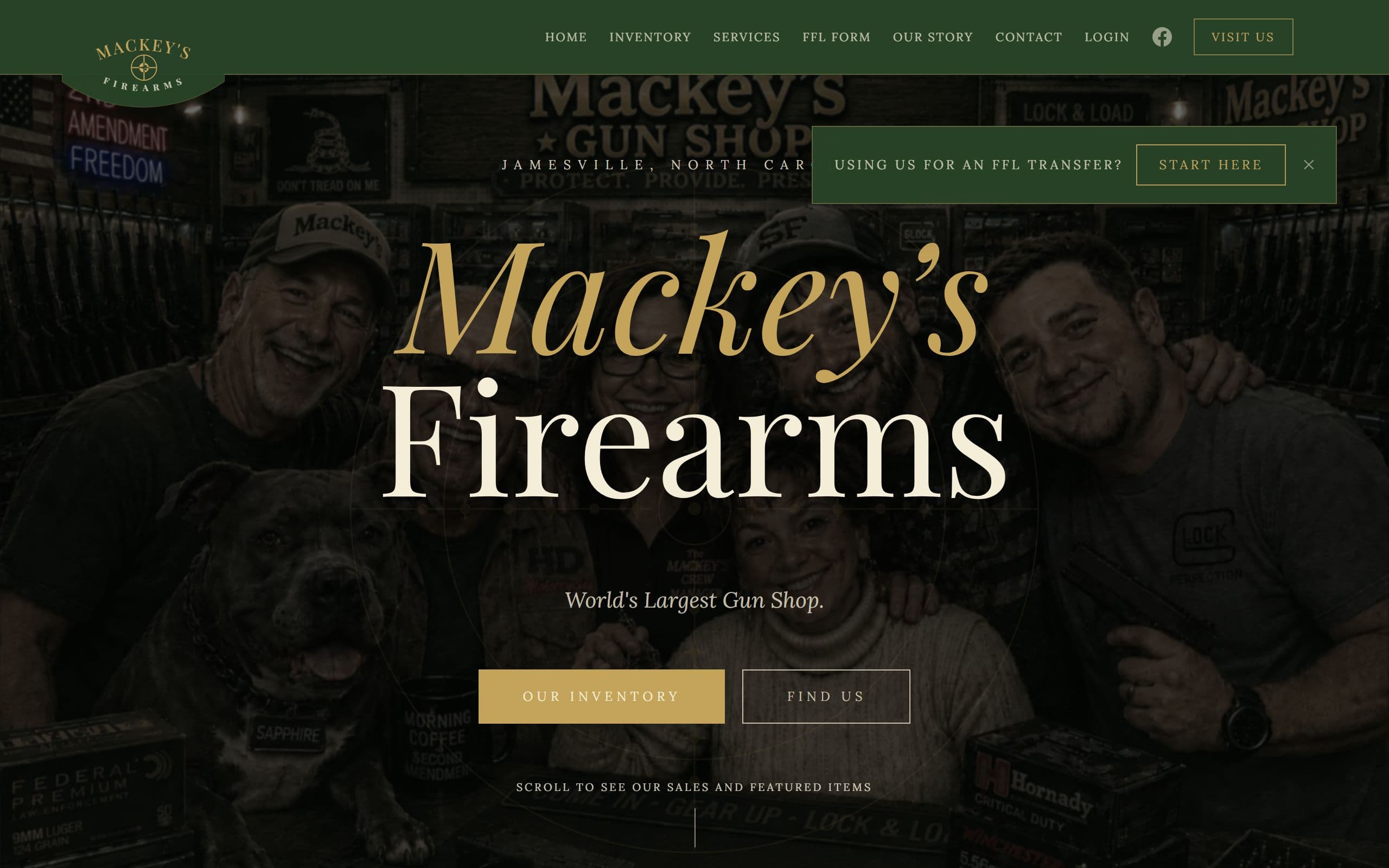 Screenshot of Mackey's Firearms