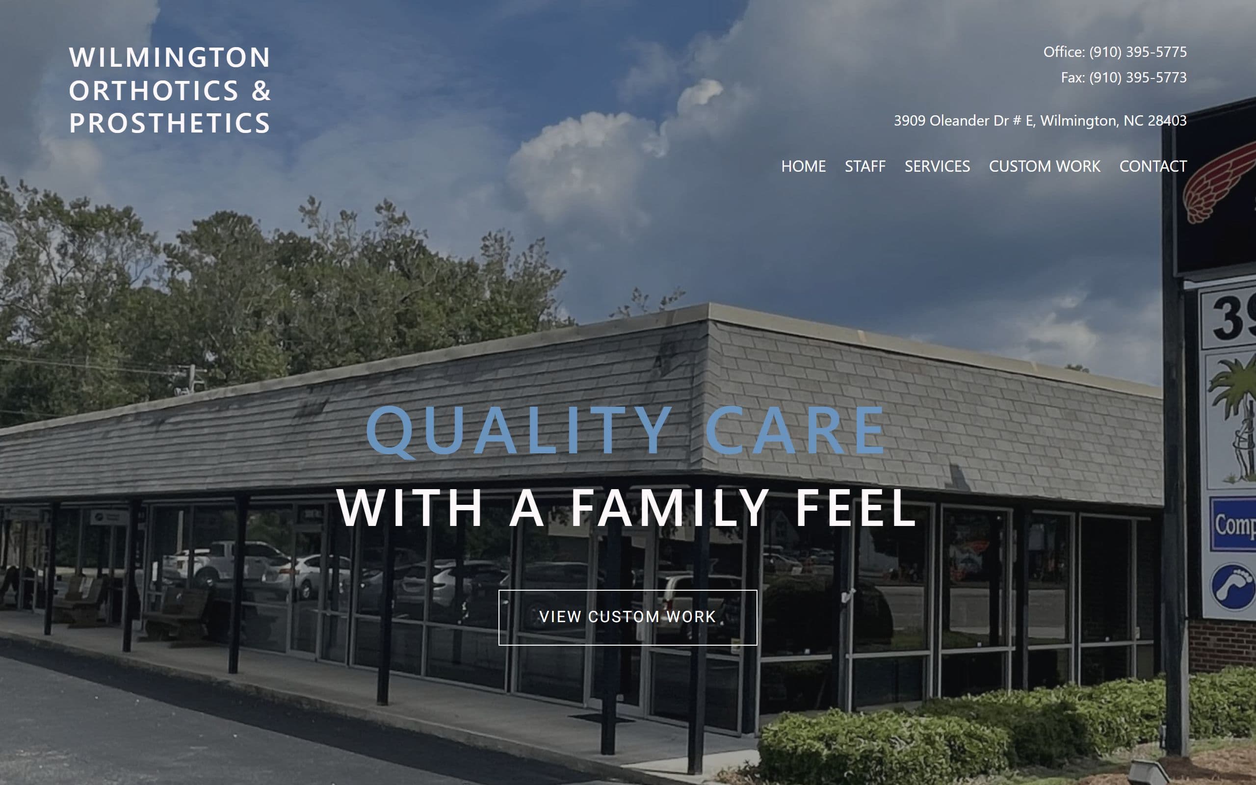 Screenshot of Wilmington Orthotics & Prosthetics